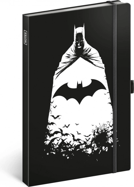 Cuaderno Batman con banda elástica y soporte para bolígrafo