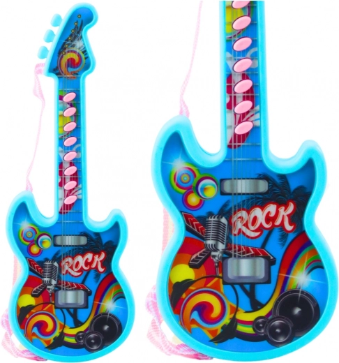 Guitarra eléctrica para niños con melodías y solmisación de la escala, azul