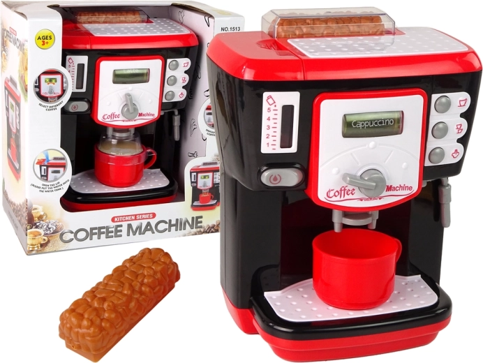 Cafetera infantil a pilas negra y roja