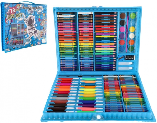 Caja de arte creativa espacio – set de pintura de 178 piezas en maletín de plástico