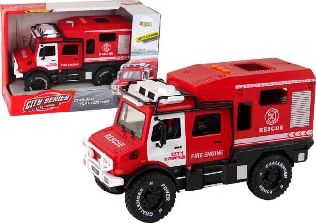 Vehículo todoterreno con luces, sonido y puertas abatibles - Bomberos