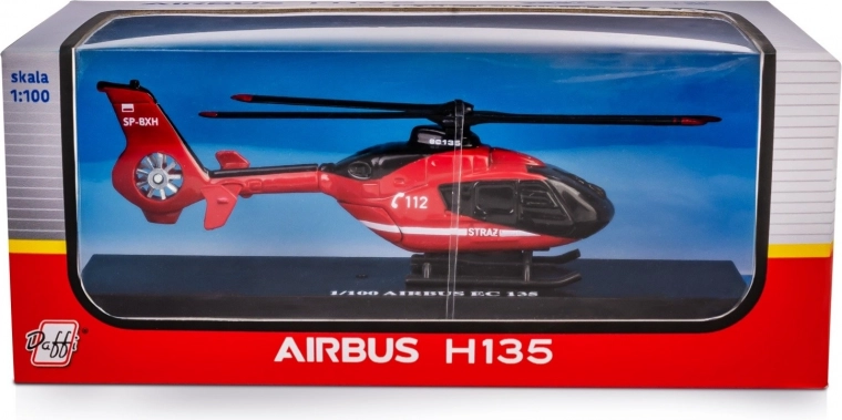 Helicóptero de rescate de bomberos Airbus EC135 1:100 modelo metálico