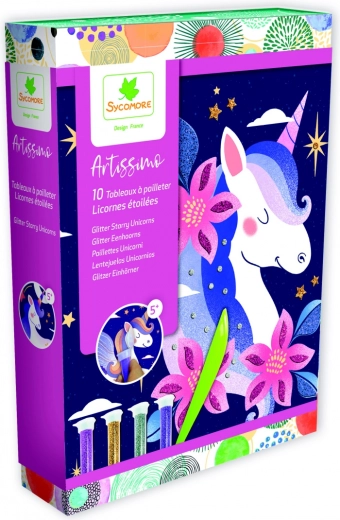 Artissimo - Arenado con purpurina Unicornios en la noche
