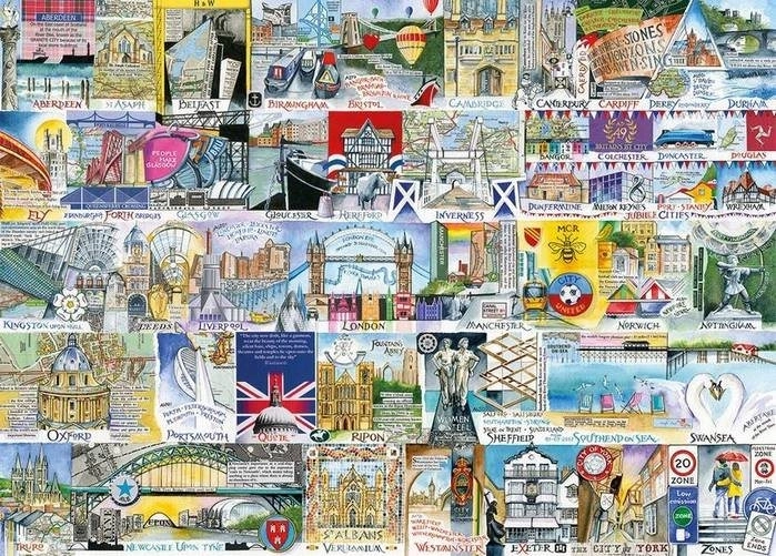 Puzzle Gibsons Ciudades de Gran Bretaña XL 500 piezas