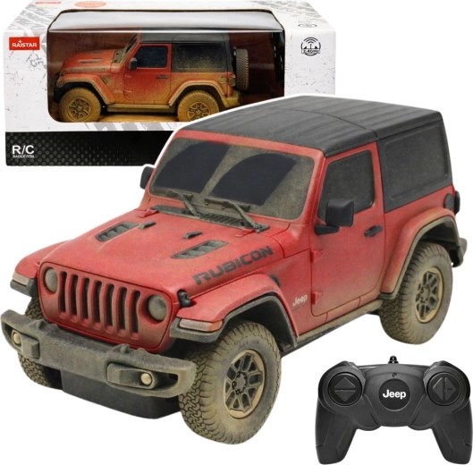 Rastar JEEP Wrangler Rubicon Muddy 1:24 RC – coche todoterreno rojo con control remoto