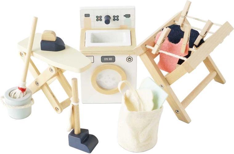 Le Toy Van muebles de madera para casa de muñecas – lavandería (set de 16 piezas)