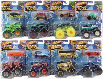 Hot Wheels Monster Trucks a escala 1:64 con coche