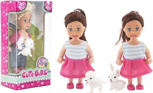 Muñeca con mascota de peluche