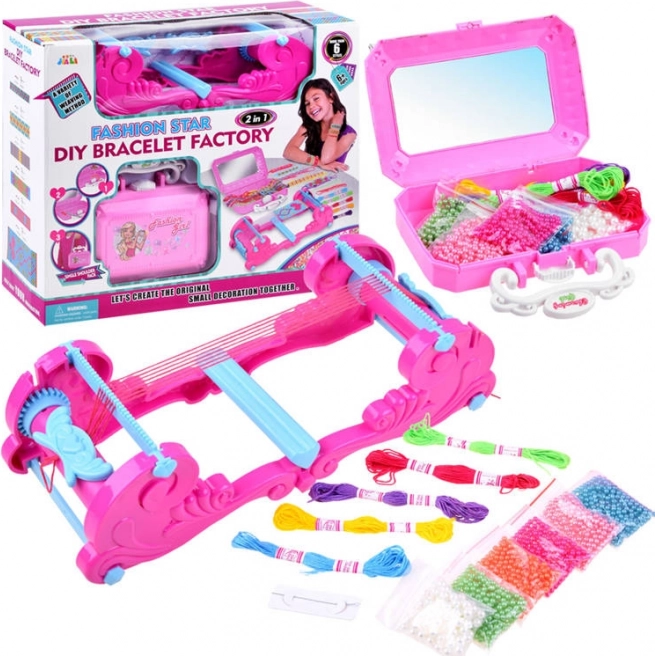 Fábrica para hacer pulseras para niños con cuentas e hilos mouliné