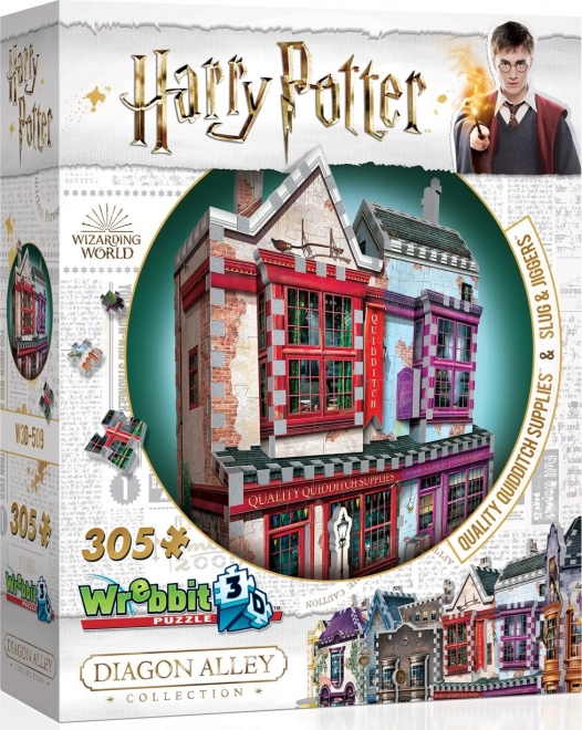Puzzle 3D Harry Potter: Quality Quidditch Supplies y Slug & Jiggers Apothecary, 305 piezas