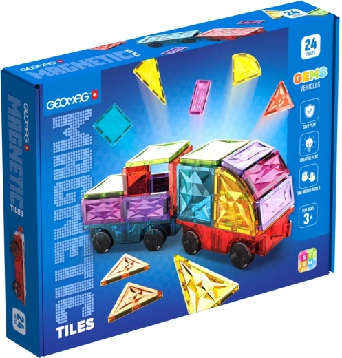Geomag Magnetic Tiles coches – construcción magnética con ruedas