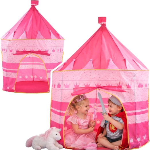 Tienda infantil de juegos con forma de castillo de princesa rosa 135 × 105 cm
