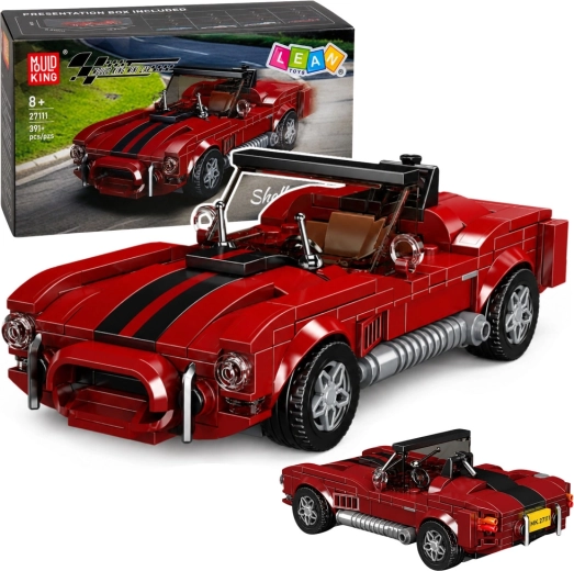 Kit de construcción S.Cobra – coche deportivo clásico rojo con vitrina (391 piezas)