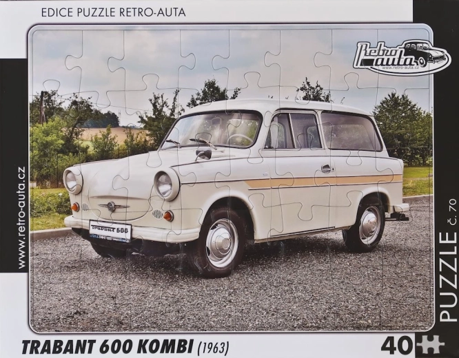 Puzle de coches retro Trabant 600 Kombi 40 piezas
