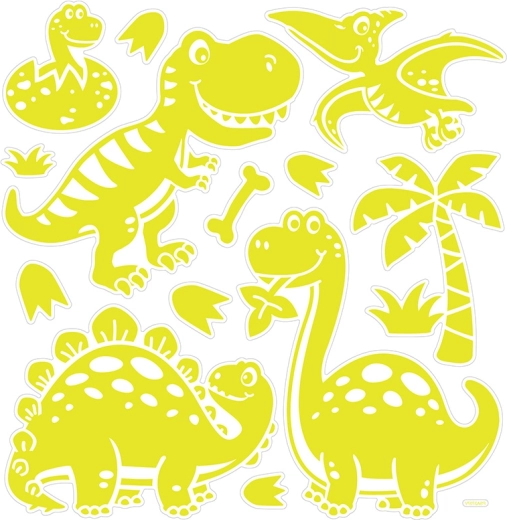 Pegatinas 3D luminosas para pared – dinosaurios