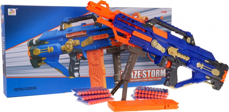 Megacarabina BLAZE STORM para dardos de espuma – azul, bláster automático