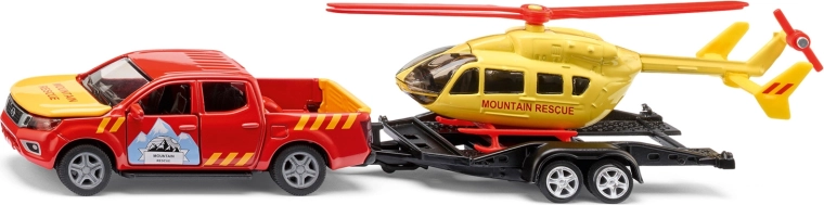 Siku Super servicio de rescate de montaña Nissan Navara con helicóptero