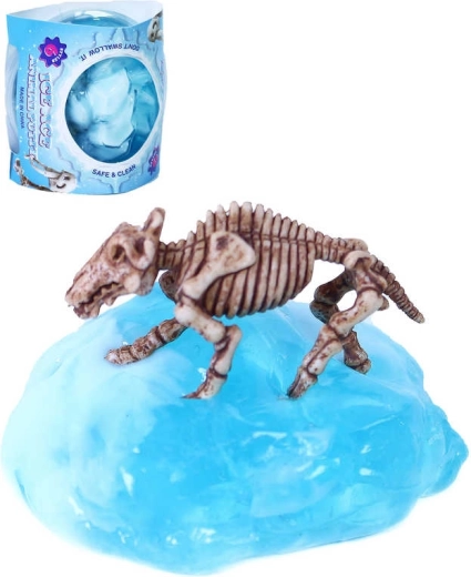 Glaciar de slime prehistórico con esqueleto de dinosaurio en caja - 1 pieza