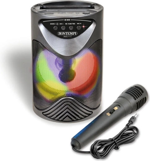 Altavoz karaoke inalámbrico Bontempi con micrófono e iluminación RGB