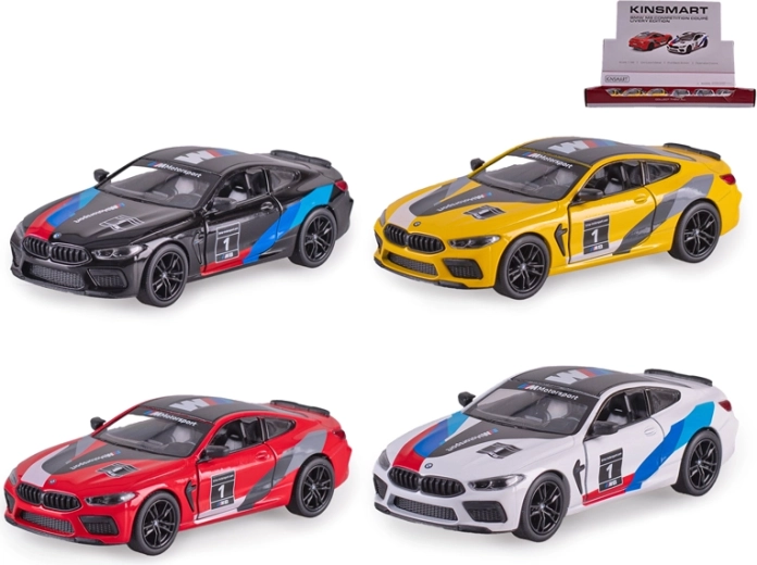 Modelo de coche metálico BMW M8 Competition Coupé 1:38 con tracción pull-back