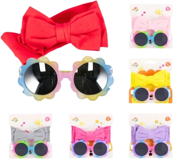 Set de gafas de sol y diadema con lazo (6 colores)