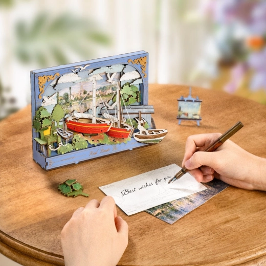 Escena 3D en capas con efecto de profundidad