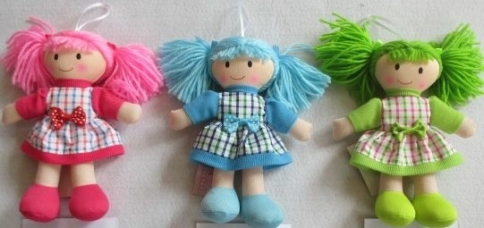Muñeca de trapo 20 cm (3 tipos)