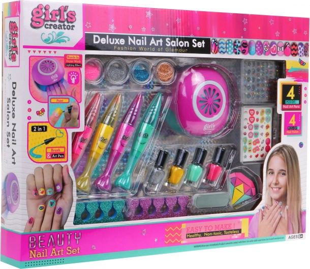 Manicura para niñas 6+ Salón de belleza 20 piezas esmaltes y bolígrafos para uñas