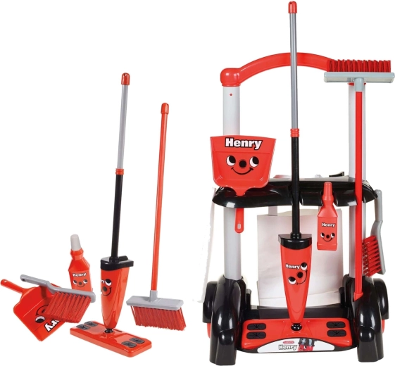 Carrito de limpieza infantil Casdon Henry Little Helper con fregona y escoba