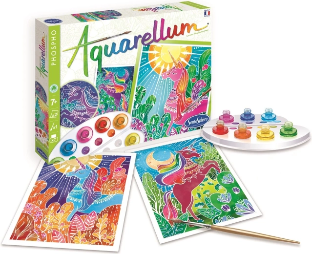 SentoSphere set de acuarelas que brillan en la oscuridad – unicornios