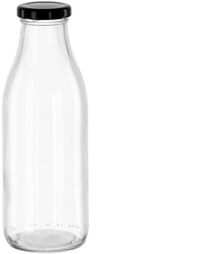 Botella de vidrio para zumo 750 ml con tapa metálica de rosca 44 mm