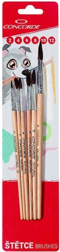 Set de pinceles redondos CONCORDE Natural, 6 uds.