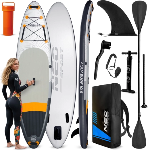 Neo-Sport Aquasurf 10’6 paddleboard inflable (SUP) 320 × 84 × 15 cm – set con accesorios