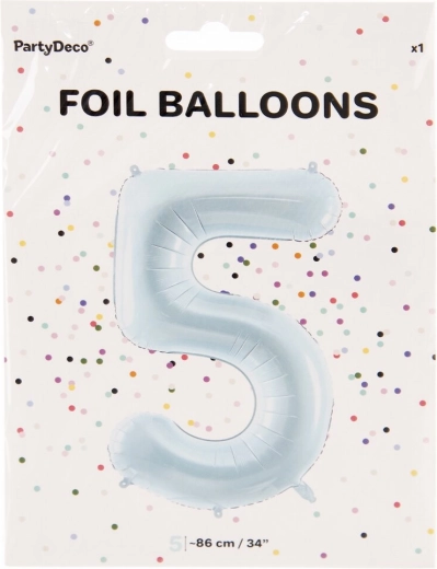 Globo de aluminio número 5 azul 86 cm