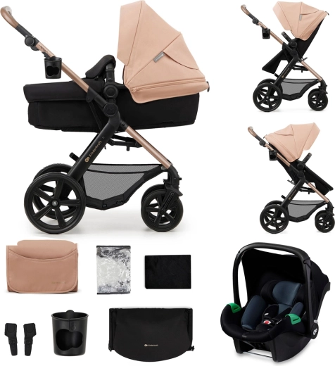 Kinderkraft MOOV 2 cochecito combinado 3 en 1 Pure Black con ruedas de espuma