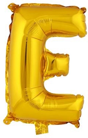 Globo de foil letra E 30 cm dorado
