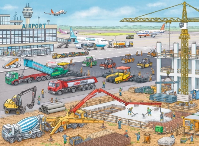Puzzle infantil RAVENSBURGER obra en el aeropuerto, 100 piezas XXL