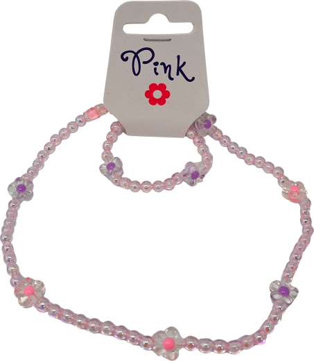 Set creativo de collar y pulsera: cuentas tipo perla para niños