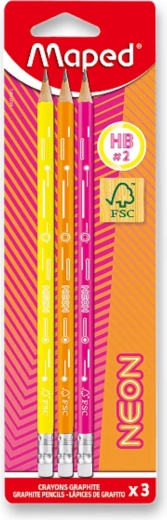 Set de lápices de grafito Maped Neon 3 uds