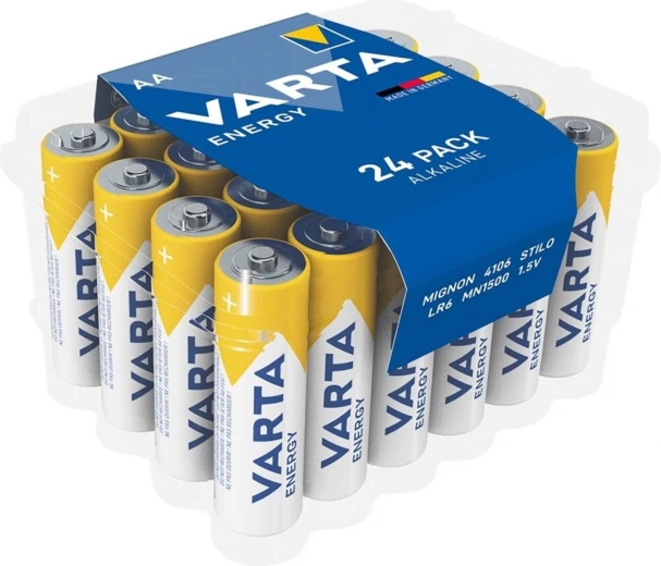 Pilas alcalinas AA LR6 24 uds Varta