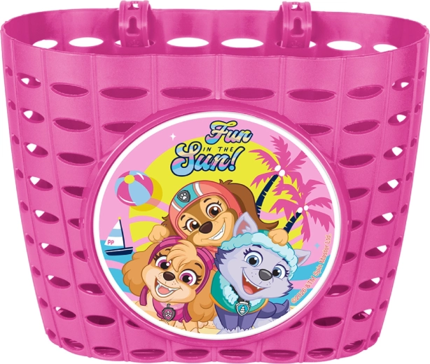 Cesta infantil para bicicleta Patrulla Canina color frambuesa