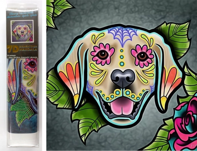 Pintura de diamantes 7D labrador 30 × 30 cm