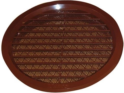 Rejilla de ventilación con malla, diámetro 125 mm, marrón