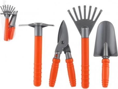 Herramientas de jardinería infantiles de plástico – set de 5 piezas en red