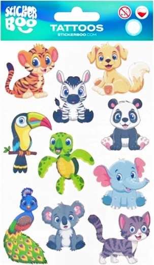Tatuajes infantiles de animales - 1 unidad
