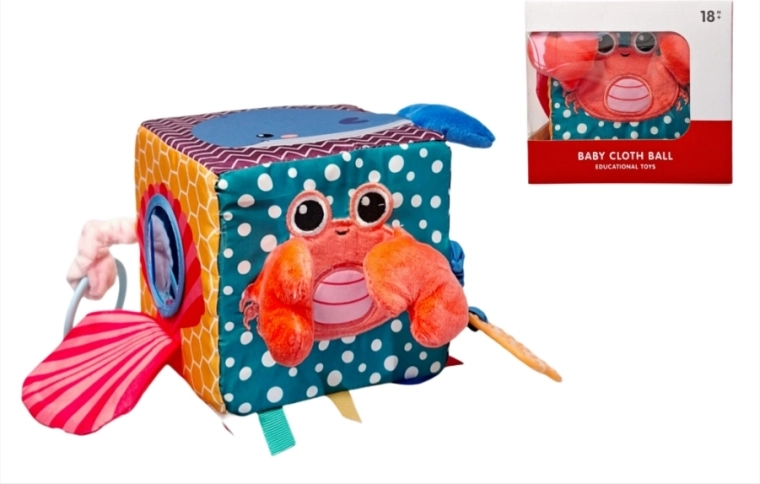 Cubo sensorial para bebés con animales