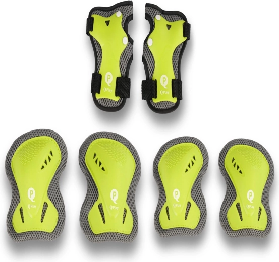 Protectores infantiles Qplay green, talla S (3–5 años)