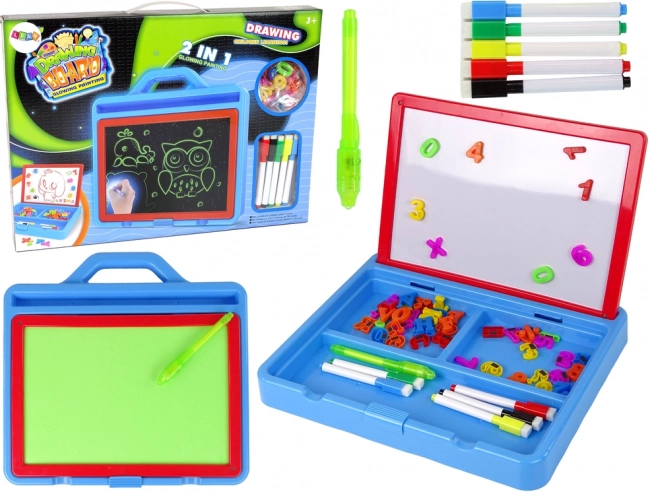 Pizarra magnética luminosa 2 en 1 para niños