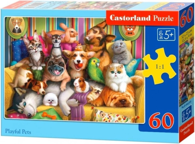 Puzle de 60 piezas animales divertidos CASTORLAND