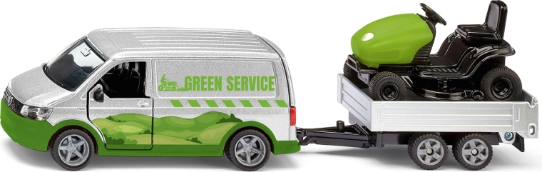 Siku Super VW T6 con remolque y tractor de jardín